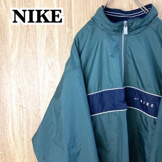 NIKE - NIKE ナイキ☆刺繍ロゴハーフジップナイロンジャケット90sの 