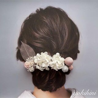 和装　髪飾り　節句　結婚式　ウェディング　着物　袴　浴衣　かすみ草  七五三(ヘアアクセサリー)