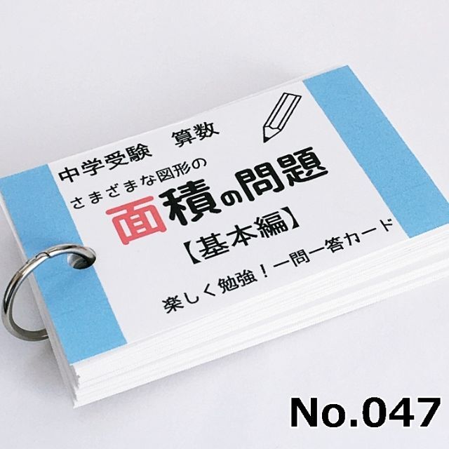 ❗️1名限定割引【047】小学生算数　図形の面積　基本編　一問一答カード エンタメ/ホビーの本(語学/参考書)の商品写真