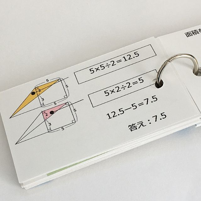 ❗️1名限定割引【047】小学生算数　図形の面積　基本編　一問一答カード エンタメ/ホビーの本(語学/参考書)の商品写真