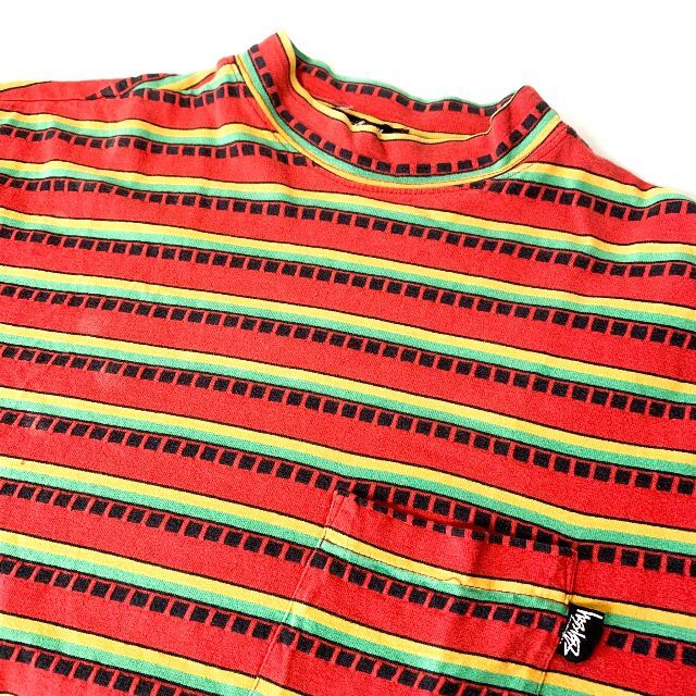 STUSSY - 80s 初期 黒タグ USA製 オールド ステューシー ボーダー T