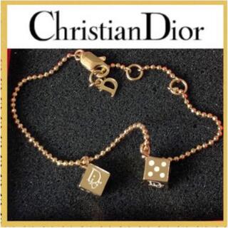 クリスチャンディオール(Christian Dior)の美品　クリスチャンディオール ブレスレット  キューブ　サイコロ　ゴールド(ブレスレット/バングル)