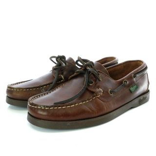 パラブーツ(Paraboot)のパラブーツ BARTH デッキシューズ レザー 40 24.5cm 茶色(デッキシューズ)