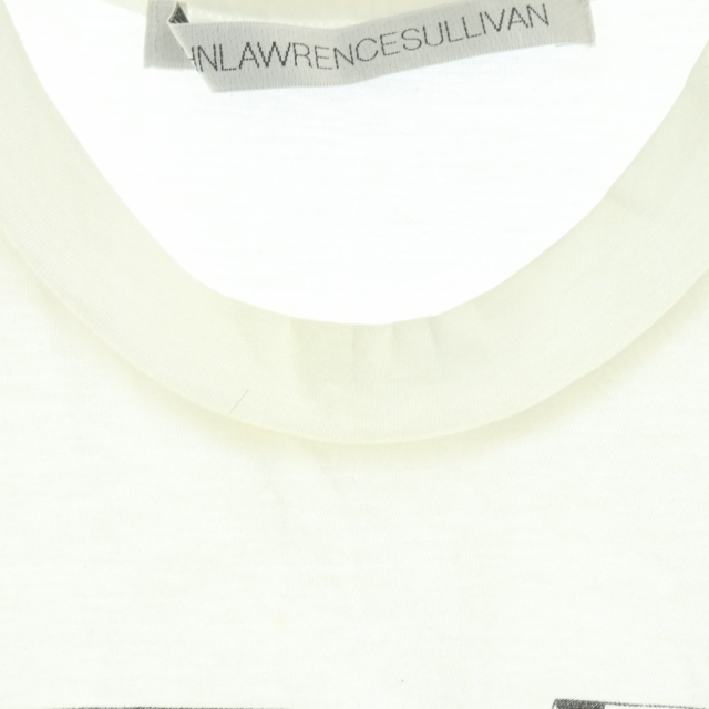 JOHN LAWRENCE SULLIVAN(ジョンローレンスサリバン)のジョンローレンスサリバン プリントカットソー Tシャツ 半袖 Uネック 34 白 レディースのトップス(カットソー(半袖/袖なし))の商品写真