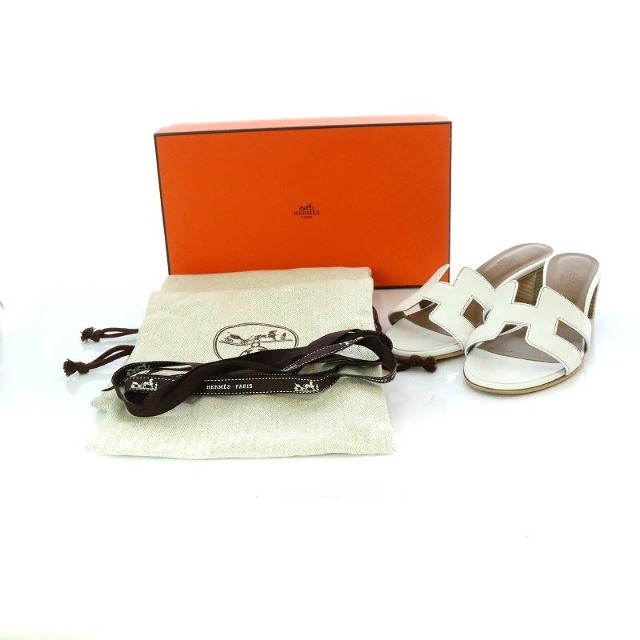 エルメス 21SS 071002Z OASIS オアジス サンダル 36.5 白 エルメス 21SS 071002Z OASIS オアジス サンダル 36.5 白