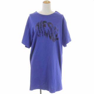 ディーゼル(DIESEL)のディーゼル ロゴ バックファスナーロングTシャツ ワンピース 半袖 ミニ(ミニワンピース)