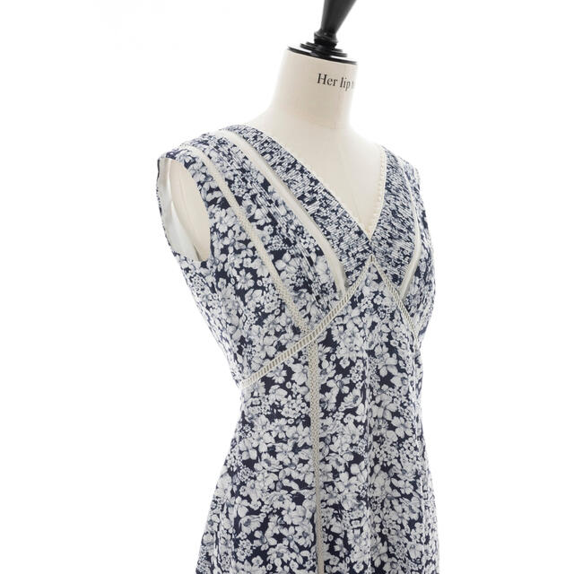 最終お値下げ【2022SS】Lace Trimmed Floral Dress