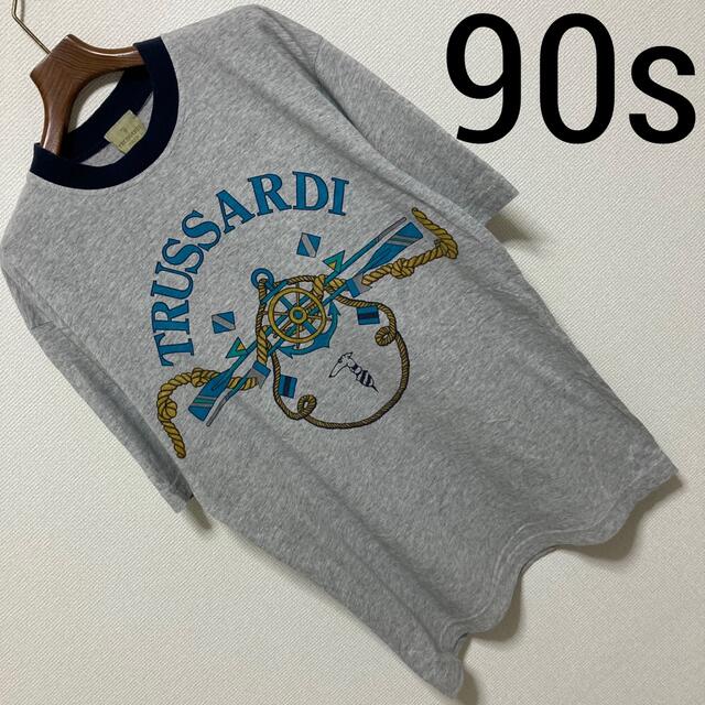 Trussardi(トラサルディ)の90s◆TRUSSARDI◆リンガーマリン アンカー デカロゴプリント Tシャツ メンズのトップス(Tシャツ/カットソー(半袖/袖なし))の商品写真