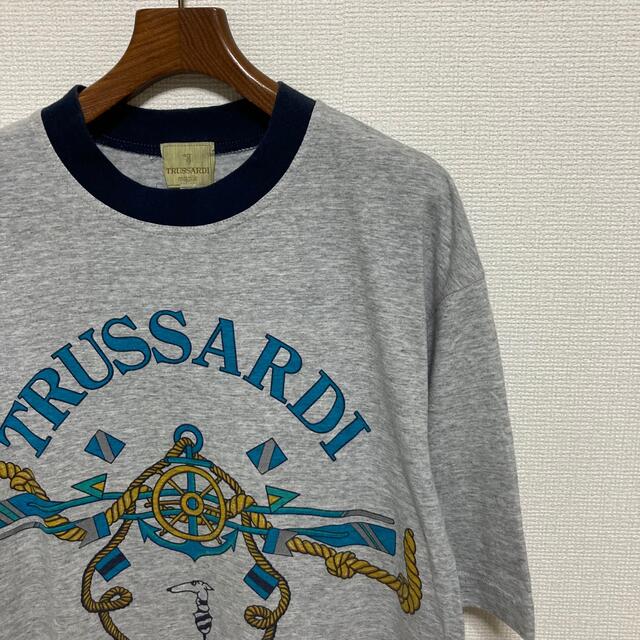 Trussardi(トラサルディ)の90s◆TRUSSARDI◆リンガーマリン アンカー デカロゴプリント Tシャツ メンズのトップス(Tシャツ/カットソー(半袖/袖なし))の商品写真