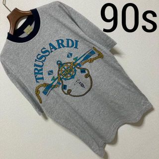 トラサルディ(Trussardi)の90s◆TRUSSARDI◆リンガーマリン アンカー デカロゴプリント Tシャツ(Tシャツ/カットソー(半袖/袖なし))