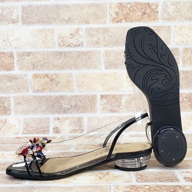アズリー AZUREE ☆ ビジュー クリア サンダル パンプス ２ フランス製 レディースの靴/シューズ(サンダル)の商品写真