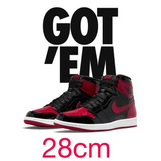 ナイキ(NIKE)のパテントブレッド28cm  nike aj1(スニーカー)