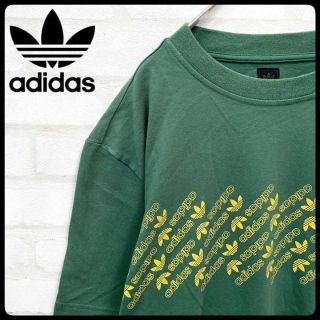 アディダス(adidas)の【激レア】adidas オリジナルス 黒タグ 復刻 デカロゴ 半袖 Tシャツ 緑(Tシャツ/カットソー(半袖/袖なし))