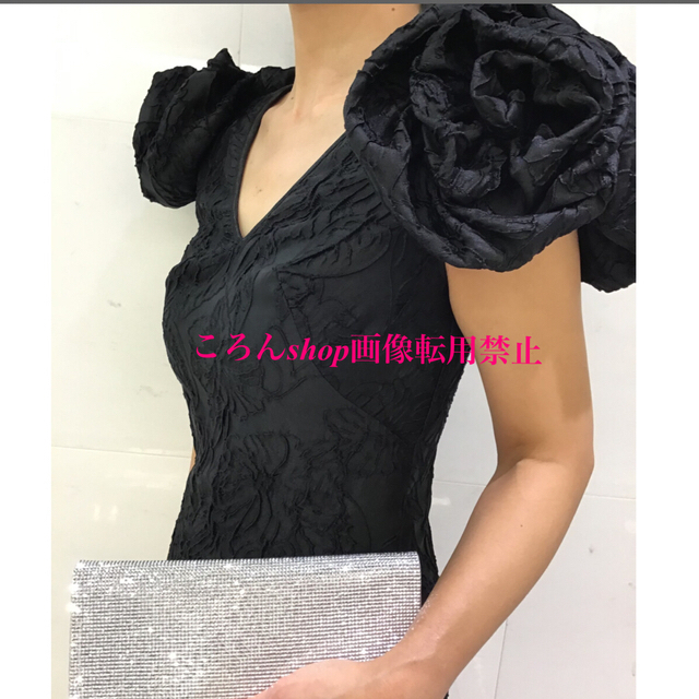 TADASHI SHOJI(タダシショウジ)のタダシショージ　大輪のブラックローズ♡ロングドレス♡ レディースのフォーマル/ドレス(ロングドレス)の商品写真