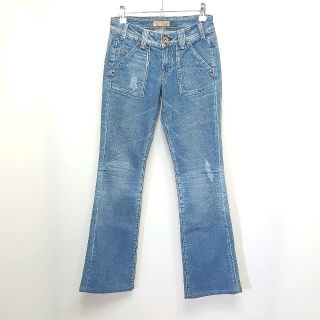 ヤヌーク(YANUK)のUSA製 YANUK ダメージ加工 フレア ブーツカット ストレッチデニムパンツ(デニム/ジーンズ)