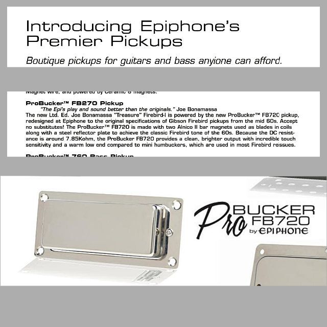 Epiphone(エピフォン)のEpiphone mini ProBucker FB720+黒エスカッション 楽器のギター(エレキギター)の商品写真