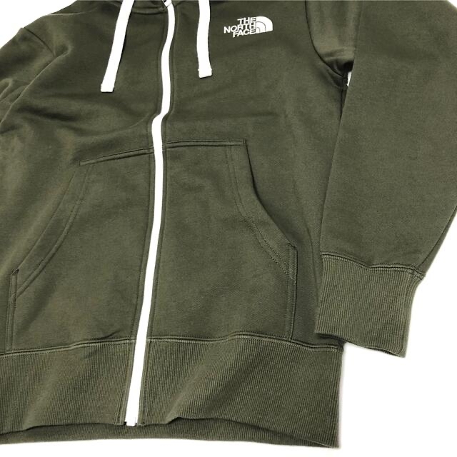 THE NORTH FACE(ザノースフェイス)のノースフェイス リアビュー ジップ フーディ ロゴ スウェット パーカ カーキ メンズのトップス(パーカー)の商品写真