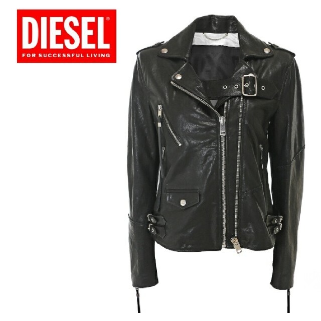 DIESEL(ディーゼル)のDIESEL レディース羊革ライダースジャケット レディースのジャケット/アウター(ライダースジャケット)の商品写真