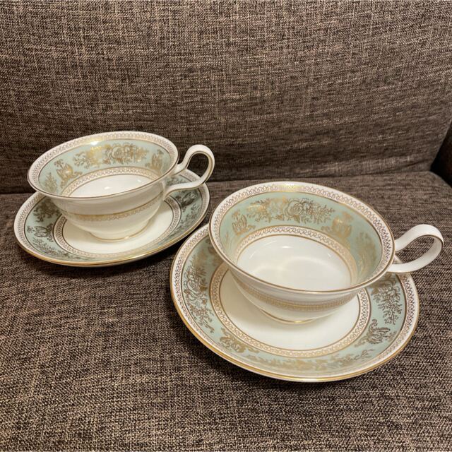 WEDGWOOD(ウェッジウッド)のウェッジウッド　コロンビア　セージグリーン　ピオニー　カップ&ソーサー インテリア/住まい/日用品のキッチン/食器(食器)の商品写真