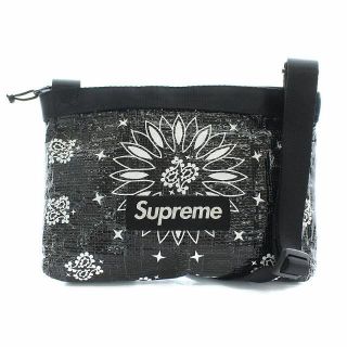 シュプリーム(Supreme)のシュプリーム Bandana Tarp Side Bag サコッシュ 黒 白(ショルダーバッグ)