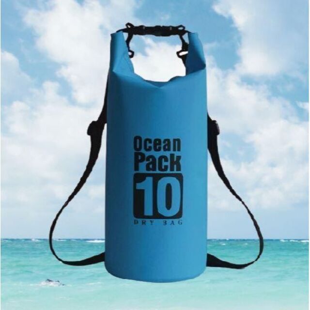 色ブルー　PVC 完全 防水バッグ ナップザック 海 プール 釣り キャンプ メンズのバッグ(バッグパック/リュック)の商品写真