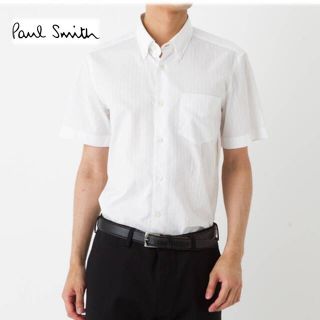 ポールスミス(Paul Smith)の《ポールスミス》新品【上品な風合いと美しい光沢】ストライプ 半袖ドレスシャツ M(シャツ)