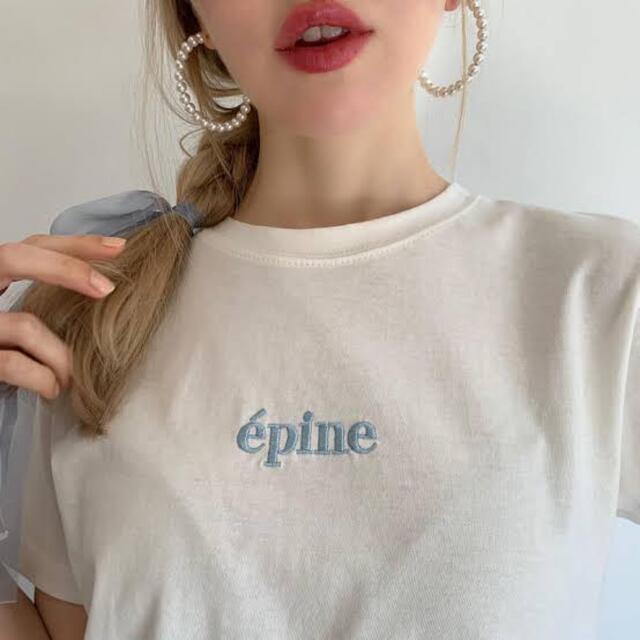 épine(エピヌ)のépine embroidery tee Yoghurt  レディースのトップス(Tシャツ(半袖/袖なし))の商品写真