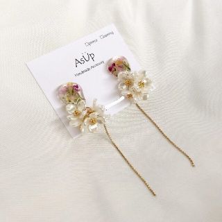 専用No.1429,1257　フラワーピアス　ハンドメイド　押し花アクセサリー(ピアス)