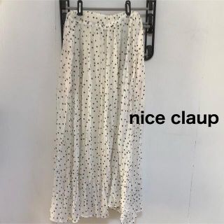 ナイスクラップ(NICE CLAUP)のnice claup ドット　プリーツスカート　(ロングワンピース/マキシワンピース)