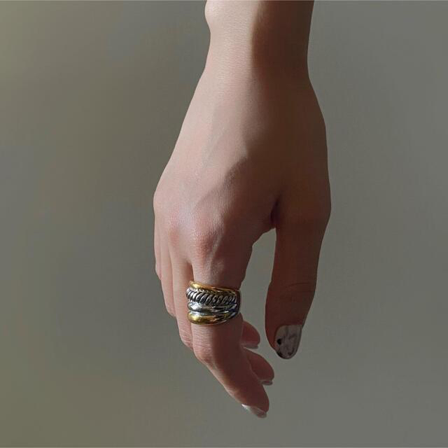 Ameri VINTAGE(アメリヴィンテージ)のContrast volume rope ring No.873 レディースのアクセサリー(リング(指輪))の商品写真