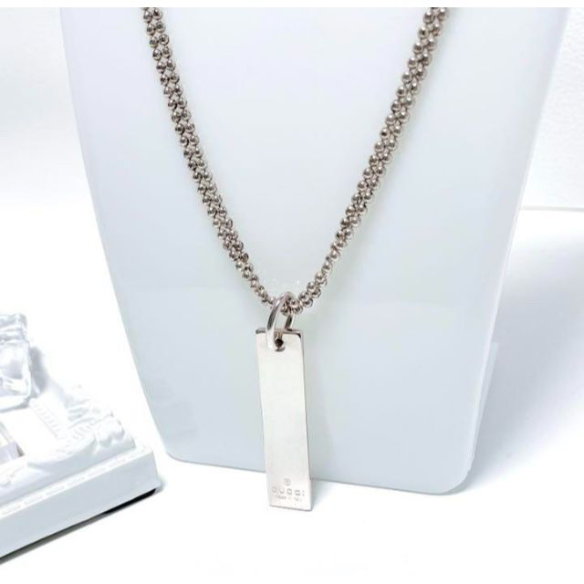 美品✨GUCCI グッチ ネックレス 刻印ロゴプレート 925 ボール 美品✨GUCCI グッチ ネックレス 刻印ロゴプレート 925 ボール
