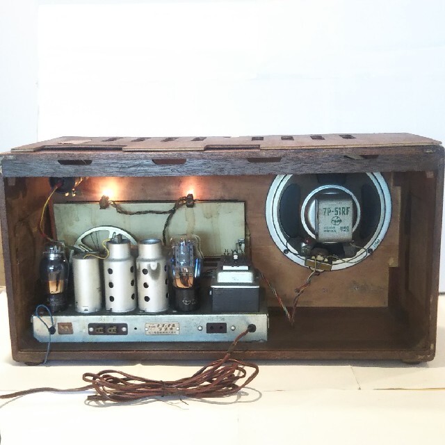 ナショナル5球真空管ラジオ、BL-225型（1955年式）マジックアイ付き作動品 6