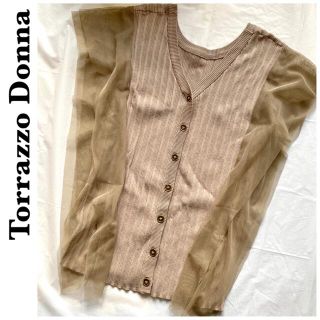 トラッゾドンナ(TORRAZZO DONNA)のTorrazzo Donna  チュールフリルトップス(カットソー(半袖/袖なし))