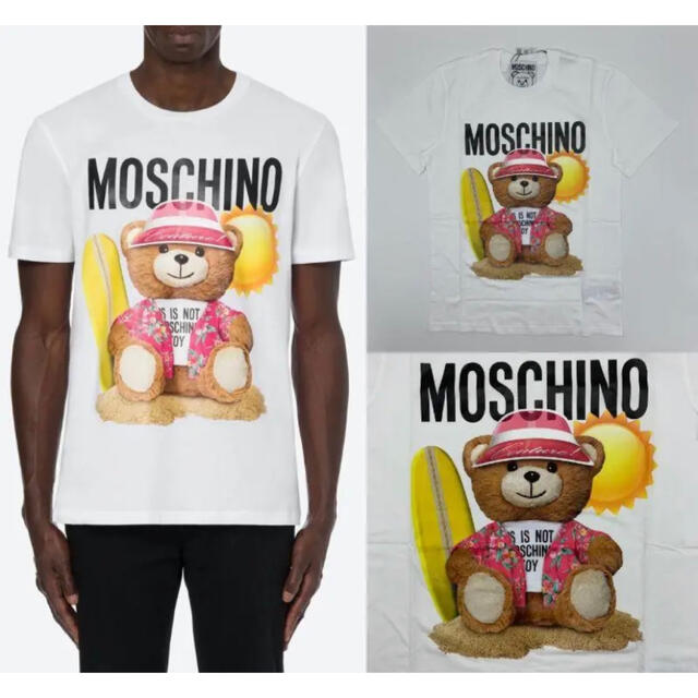 MOSCHINO(モスキーノ)の全国完売★モスキーノ★テディベア オーガニックコットン Tシャツ ホワイト メンズのトップス(Tシャツ/カットソー(半袖/袖なし))の商品写真