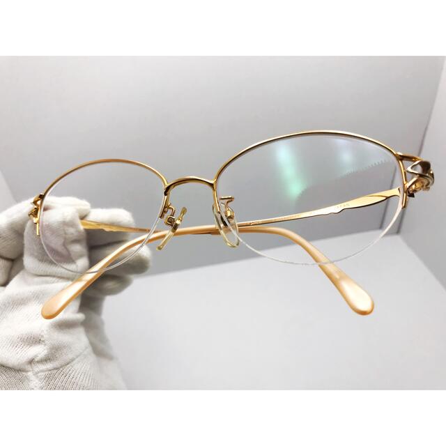 【優良〜美品】K18 ピンクゴールド金無垢　K14飾り 18金眼鏡 日本/鯖江製 3