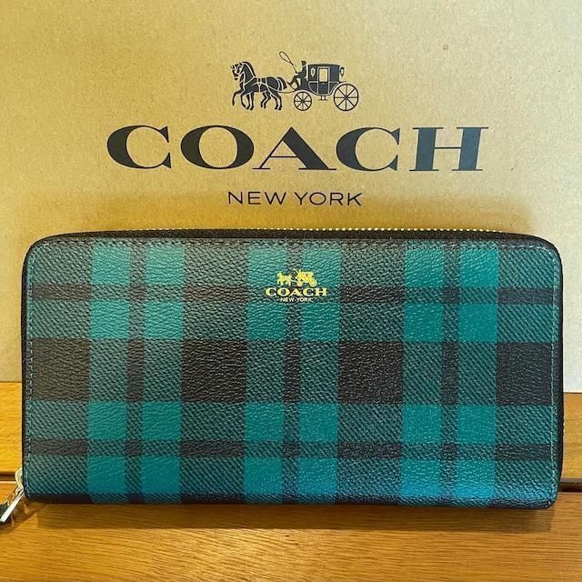 COACH(コーチ)のCOACH コーチ☆長財布 チェック グリーン【正規品】 メンズのファッション小物(長財布)の商品写真