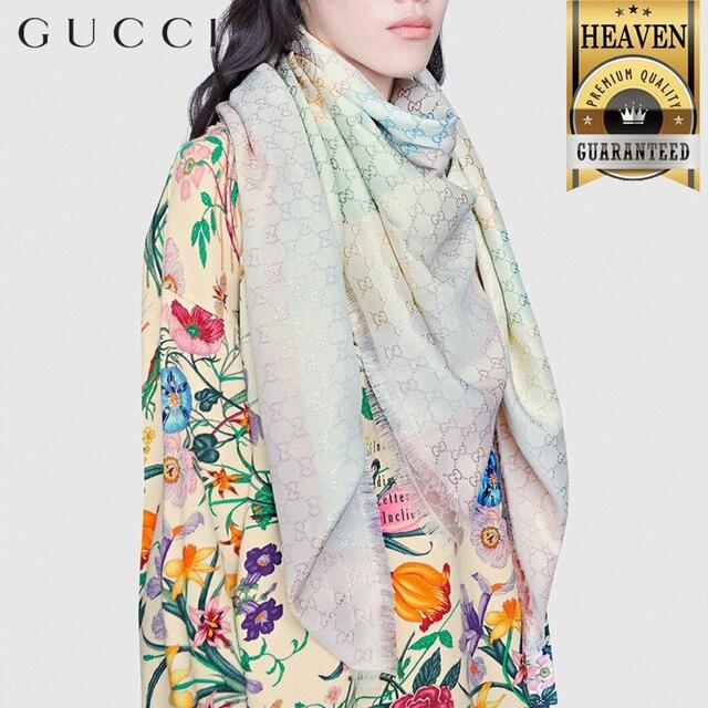 高級ブランド Gucci SHAWL_AVORIO JACQUARD 【GUCCIストール】GG ストール+パシュミナ
