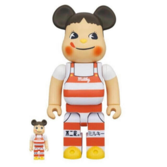 BE@RBRICK ペコちゃん ミルキー三角帽子デザイン 100％ & 400％