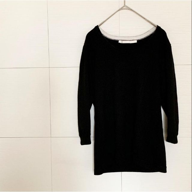 BLACK by moussy(ブラックバイマウジー)のBLACK BY MOUSSY マウジー　黒　薄手ニット　秋 春 ブラック レディースのトップス(ニット/セーター)の商品写真