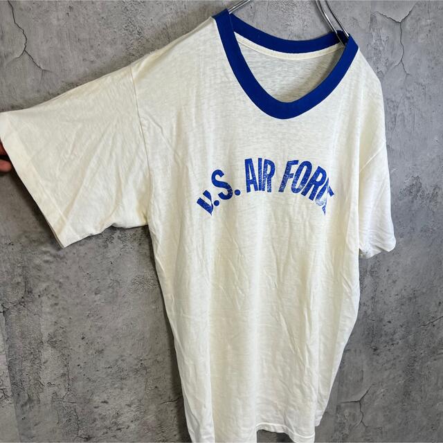 Champion(チャンピオン)の【vintage】希少　70s リンガーT 白青　U.S.AlR FORCE メンズのトップス(Tシャツ/カットソー(半袖/袖なし))の商品写真