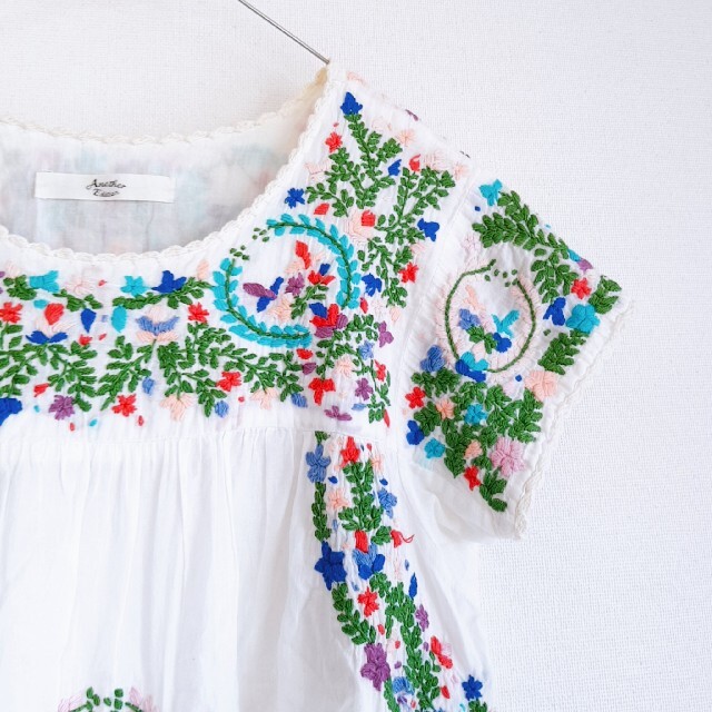 卸売 刺繍好き必見 アナザーエディション 手刺繍ブラウス 花柄ブラウス