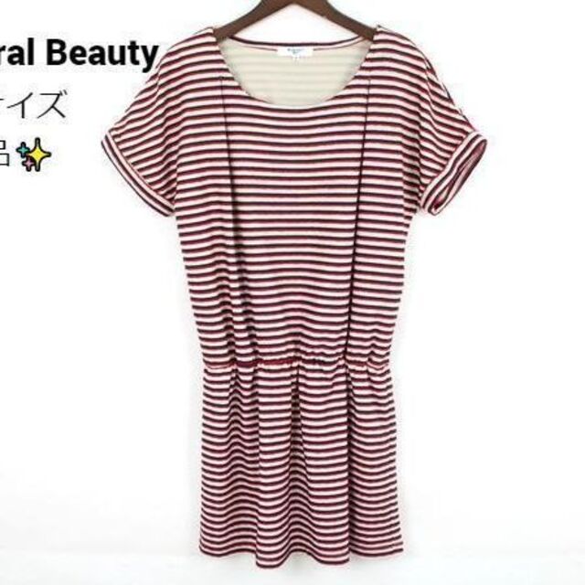 NATURAL BEAUTY(ナチュラルビューティー)のNatural Beauty　半袖シャツ　ボーダー レディースのトップス(シャツ/ブラウス(半袖/袖なし))の商品写真
