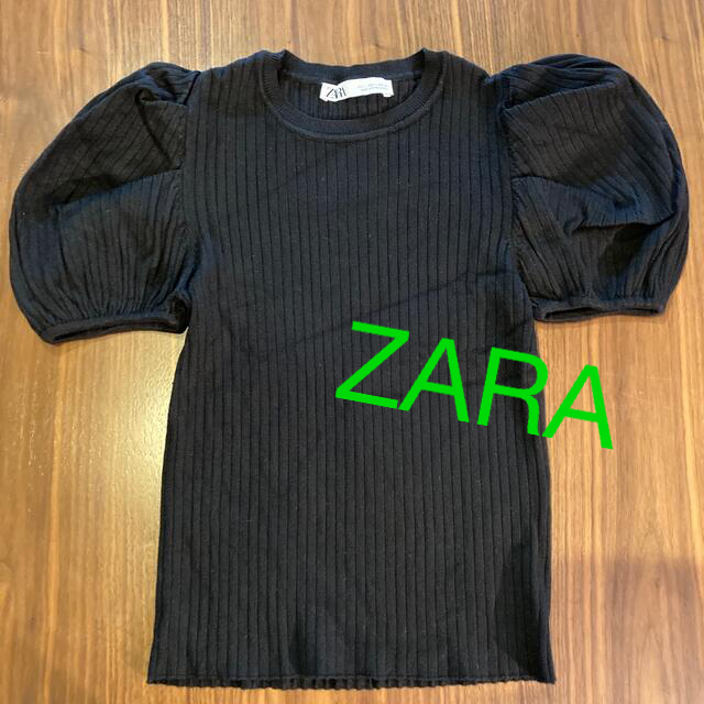 ZARA(ザラ)のぴこぴこ様専用ページ　ZARA♡パフスリブ半袖カットソー レディースのトップス(カットソー(半袖/袖なし))の商品写真