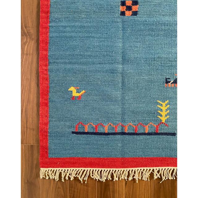 インドキリム ウール 手織り 166×88cm 6