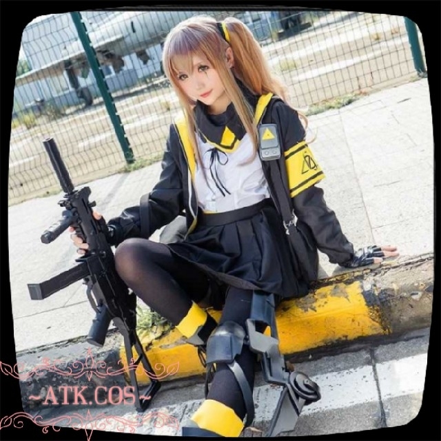 P④1 ドルフロ 少女前線 UMP45 サブマシンガン 女性 衣装 コスプレ