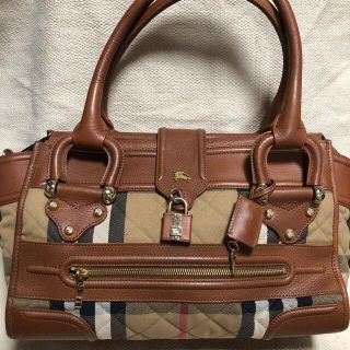 バーバリー(BURBERRY)の正規品　希少　バーバリー　ノバチェック　南京錠　バッグ(ハンドバッグ)