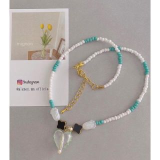 アメリヴィンテージ(Ameri VINTAGE)のno.106♡新作　 Heart beads necklace 韓国風(ネックレス)