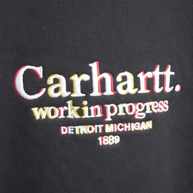 carhartt(カーハート)の【カーハート】美品　ブラック　刺繍ビッグロゴ　Mサイズ　スウェット メンズのトップス(スウェット)の商品写真