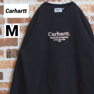 カーハート(carhartt)の【カーハート】美品　ブラック　刺繍ビッグロゴ　Mサイズ　スウェット(スウェット)