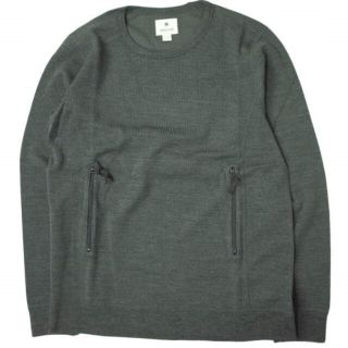 スノーピーク(Snow Peak)のsnow peak スノーピーク D/F Wool Knit Pullover ウールニットプルオーバー SW-15AU301 XXL(JPN) Grey セーター クルーネック ダブルフェイス トップス【新古品】【中古】【snow peak】(ニット/セーター)